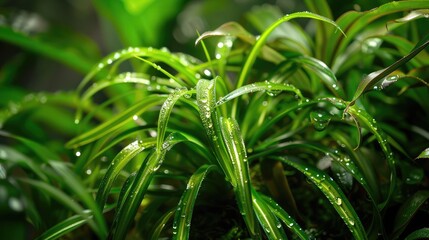 Zoomed-in look at Chlorophytum comosum