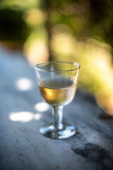 Close Up of a Glass of White Wine in Fuenteheridos, Spain