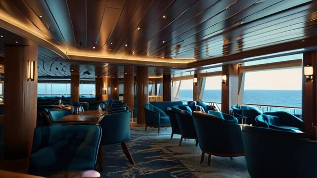 luxury interior inside a cruise ship with very luxurious ship decoration