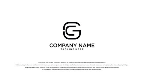 Creative letter G logo design with modern style premium vector