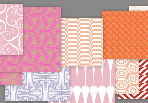 Collection of seamless geometric minimalistic patterns