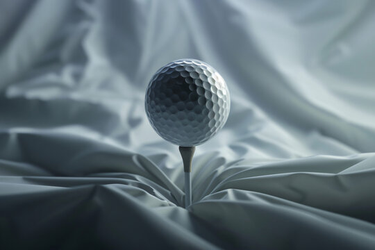 golf ball on green background.