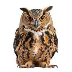 Fototapeta premium Close up owl, isolated on transparent background