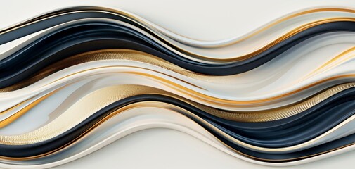 The high-resolution abstract background, featuring blue and gold liquid waves in a fluid art style, uses dark navy, light gray, dark white, and deep amber colors for a captivating visual effect.