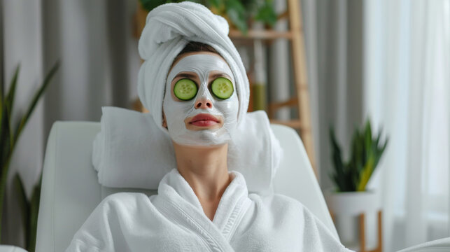 Spa Bliss: Indulge in a Facial Mask and Cucumber Eye Treatment