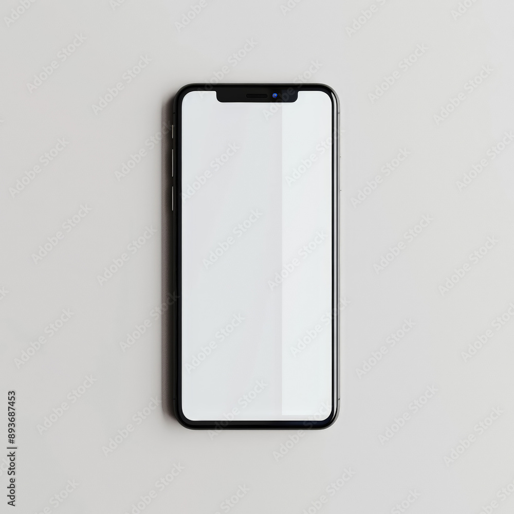 Wall mural template of a smartphone isolated on white background