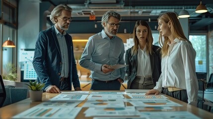 Strategic Planning for Business Growth: Executives Analyzing Data and Decision-making Process