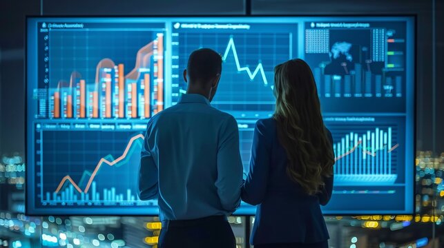 Strategic Business Decisions for Growth: Professionals Analyzing Data Charts and Analytics