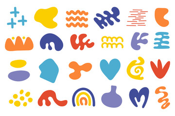 Doodle and organic geometric shapes collection. Modern contemporary liquid shape design elements for posters, cover, sticker, label