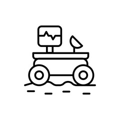 Space rover outline icons, minimalist vector illustration ,simple transparent graphic element .Isolated on white background