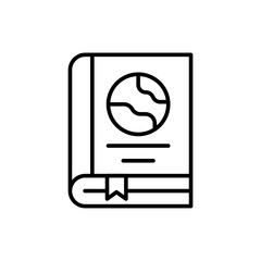 Space book outline icons, minimalist vector illustration ,simple transparent graphic element .Isolated on white background