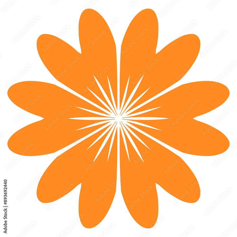 Wall mural abstract orange flower