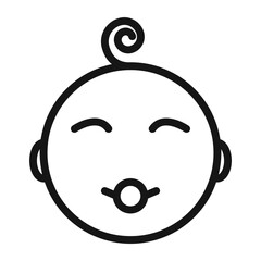 baby face icon Black line art vector logo