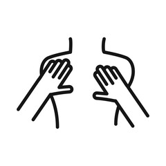 Fototapeta premium Back massage icon Black line art vector logo