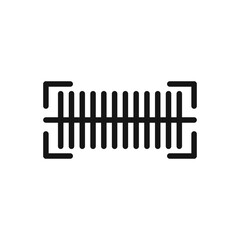 Bar code scanner icon Black line art vector logo