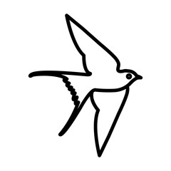 Barn swallow icon Black line art vector logo