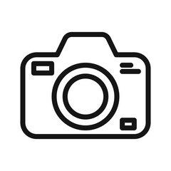 Camera icon Black line art vector logo