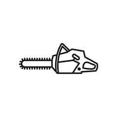 Chainsaw icon Black line art vector logo