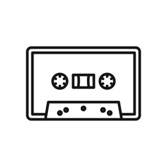 Naklejka premium Cassette tape icon Black line art vector logo