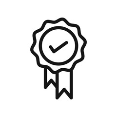 certificate icon Black line art vector logo
