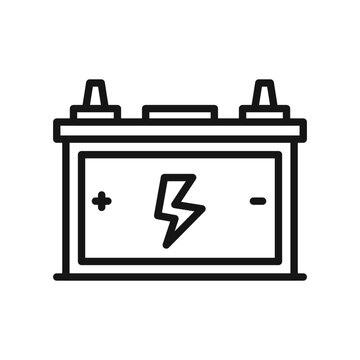 recommend clip art: Car battery icon Black line art vector logo