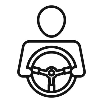 recommend clip art: car driver icon Black line art vector logo