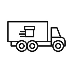 delivery truck icon Black line art vector logo