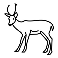 Deer animal icon Black line art vector logo