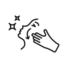Obraz premium face massage icon Black line art vector logo