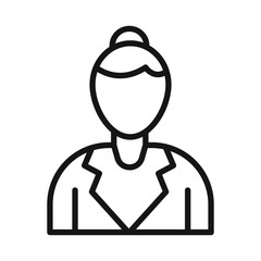 Female icon Black line art vector logo