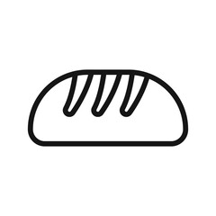 fresh bread icon Black line art vector logo