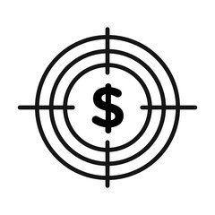 Funds hunting icon Black line art vector logo