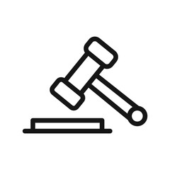 Gavel icon Black line art vector logo