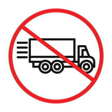 recommend clip art: forbidden fast truck icon Black line art vector logo