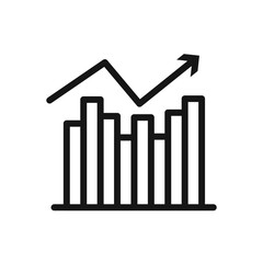 graph chart icon Black line art vector logo