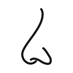 Human nose icon Black line art vector logo