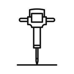 jack hammer icon Black line art vector logo
