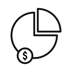Market share icon Black line art vector logo