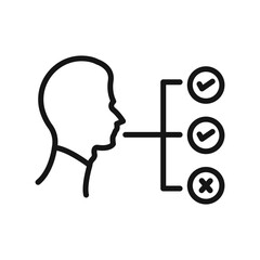 Oral survey icon Black line art vector logo