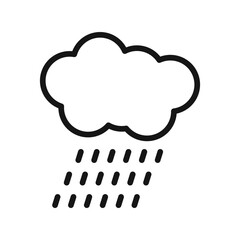 Rain icon Black line art vector logo
