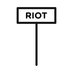 Riot sign icon Black line art vector logo