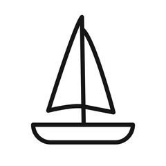 Sailboat icon (2) Black line art vector logo