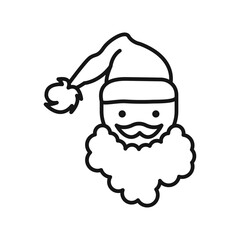 Santa Claus icon Black line art vector logo