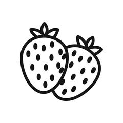 strawberry icon Black line art vector logo