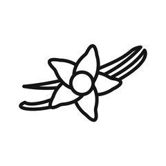 Vanilla icon Black line art vector logo