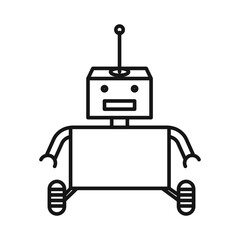 Wheels robot icon Black line art vector logo