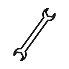 Wrench icon Black line art vector logo
