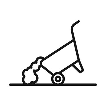recommend clip art: wheelbarrow unloading icon Black line art vector logo