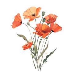 Obraz premium A bouquet of red flowers with a white background