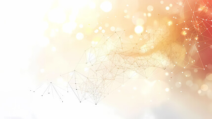 Abstract geometric network with glowing blurred lights, creating a futuristic and dynamic visual effect.